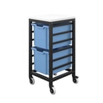 Titan Storage Unit with Tray Drawers 2 Extra Deep Drawers (F25) Blue/Black