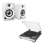 Audio Technica Hi-Fi Audio-Technica AT-LP60XBT-WH + Pioneer DM-40BT-W Bluetooth højtalere