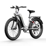 Shengmilo urban elcykel 1000W 17,5AH 840WH 42KM/H fullfjädring 7-växlad moped MX06 vit Vit