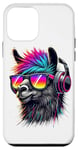 Coque pour iPhone 12 mini Pop Art Lama Lunettes De Soleil Casque Alpaga Lamas