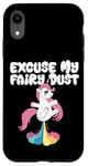 Coque pour iPhone XR Excuse My Fairy Dust Funny Unicorn Rainbow Peter