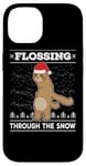 iPhone 14 Flossing Through The Snow Sloth Ugly Christmas Sweater Floss Case