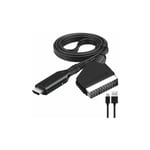 Adaptateur Péritel vers hdmi, Convertisseur Péritel vers hdmi avec câble hdmi, Full hd tv Audio Vidéo Converter pour , tv, Projecteur etc .