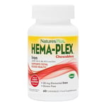 NaturesPlus HemaPlex Chewable Iron - Gentle Iron Supplement with Vitamin C, Methyl B12, Folate - Blood Health, Immune, Energy - Vegan, Gluten Free - 60 Chewable Tablets