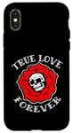 Coque pour iPhone X/XS Retro Vintage True Love Forever Skull and Flower Memento Mori