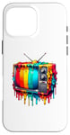 iPhone 16 Pro Max Dripping Paint Vintage Television TV Retro 70s 80s Case