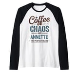 ANNETTE Personalized Cute Coffee Girls ANNETTE Name Raglan Baseball Tee