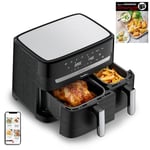 Moulinex Easy Fry Dual Friteuse sans huile, 8,3L, 2 tiroirs, 7 Programmes, Air Fryer, Digital, Livre 20 recettes YY5545FB