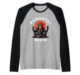 Monkey Namastay Sober NA AA Alcoholics Anonymous Mediation Raglan Baseball Tee