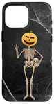 iPhone 16 Pro Max Spooky Halloween Skeleton Jack-O-Lantern Pumpkin Head Skull Case