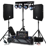 Pack Sono BM SONIC Ampli 1000W, Paire d'Enceintes Passives 2x400W, Table de Mixage, Portique 4 Lumières Xperformer, Pieds