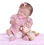 Reborn Baby Dolls, 19 Pouces 48 cm réaliste Belle poupée Nouveau-né endormie, Fait à la Main en Silicone Souple Vrai bébé Reborn, Partenaire de Croissance de l'enfant