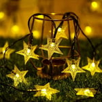 Solar String Lights Outdoor, 12M 100 LED Solar String Lights Outdoor IP65 Vattentät 8 lägen Dekorationsljus för trädgård