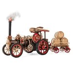 ROKR Puzzle 3D Voiture en Bois -Maquette en Bois à Construire Adulte- Idée Cadeau Unique Pour Homme(Steam Engine)