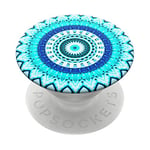 PopSockets PopGrip - Support et Grip pour Smartphone et Tablette avec Un Top Interchangeable - Blue Floral Metala