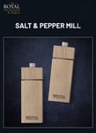 2Pcs Salt & Pepper Grinders Set Wooden Salt and Pepper Grinder Set Pepper Mill