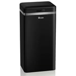 Swan SWKA4500BN Retro Kitchen Bin with Infrared Technology, Square, 45 Litre, Black