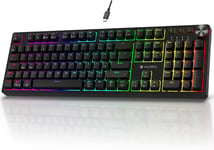 KOORUI Gaming Keyboards RGB Backlit Mechanical Keyboard Wired BLUE SWITCH @FI L