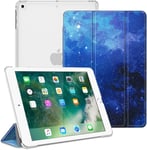 Coque Pour Ipad 6ème/5ème Génération Version 9.7 Pouces 2018/2017 - Etui Mince Et Léger Housse Arrière Semi-Transparent Support Protecteur Sommeil/Réveil Automatique, Ciel Étoilé.[F2876]