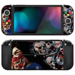 PlayVital ZealProtect Soft Protective Case for Nintendo Switch OLED, Flexible Protector Joycon Grip Cover for Switch OLED with Thumb Grip Caps & ABXY Direction Button Caps - Ghost of Samurai