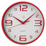 Quartz Red Wall Clock - Round Pendulum Clocks For Kichen Living Room Office