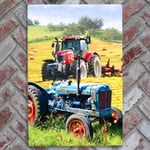 Tractors Ceramic Tile Picture Farm Plaque Sign Wall Art Macneil Studio 30x20cm