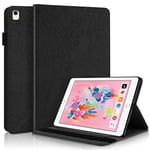 Succtop Coque iPad 6a Generation 2018 Etui Coque iPad 2017 5a Generation Housse en Cuir PU Portefeuille Fente pour Carte Flip Stand Coque pour iPad 9.7 Pouce 2017/2018,iPad Air/Air 2 Noir