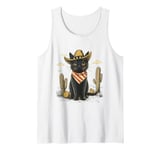 Black Cat in Cowboy Boots Tank Top