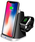 3-i-1 Qi-Laddningsställ för Airpods, smartphone & smartwatch