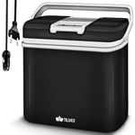 tillvex Glacière électrique 24L | Mini Frigo 230 V et 12 V pour Camping avec Voiture | refroidit et réchauffe |Mode ÉCO (Anthracite)