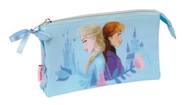 Safta Frozen Ice Magic - Trousse triple, trousse pour enfant, idéale pour les enfants d'âge scolaire, confortable et polyvalente, qualité et résistance, 22 x 3 x 12 cm, bleu clair, M, Décontracté