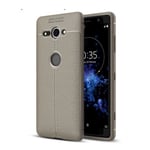 Sony Xperia XZ2 Compact      Leather Texture Case    [Grey]