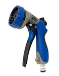 Aqua Control AMT42 Pistolet d'arrosage avec régulateur de débit, Métallique/Bleu/Noir, 11 x 19 x 4,5 cm