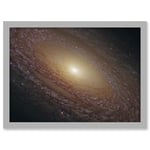 Hubble Space Telescope Image Spiral Galaxy NGC 2841 Blue Pink Emission Nebula Starbirth Region And A Majestic Disk Of Stars And Dust Lanes Artwork Framed A3 Wall Art Print