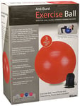 DrW Ballon de fitness anti-éclatement avec pompe à main et sac de transport 65 cm
