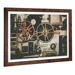 Big Box Art Framed Print of Vintage Movie Film Reel (1) Design | Wall Art Picture | Home Decor for Kitchen, Living, Dining Room, Bedroom, Hallway, Office, Walnut, A2 / 24.5x18 Inch / 62x45cm