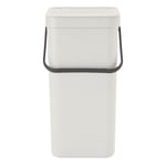 Brabantia Sort & Go Kitchen Recycling Bin - Light Grey - 16L Size