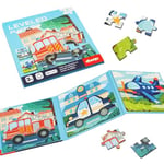 Aolso Puzzles en Magnétique,Jouet Puzzle en magnétique pour Enfants,Livres Pliants,Puzzles en Magnétique Jeu Éducatif Magnétique,Jeu de Puzzle Interactif pour Fille Garçon 3 4 5 Ans(Transport)