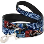 Buckle-Down Laisse pour Chien Avengers Thor Marteau d'action Galaxy Blues Blanc 1,8 m de Long 1,3 cm de Large (DL-6FT-WTH023-N)