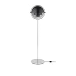 Gubi - Multi-Lite Floor Lamp Chrome/Black, Excl. 57W Halogen/9,5W LED 810lm E27, Dimbar - Skärmlampor - Louis Weisdorf - Silver,Svart