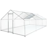 Enclos pour poulailler en acier galvanisé. toit imperméable et anti UV. porte avec loquet 18 m²