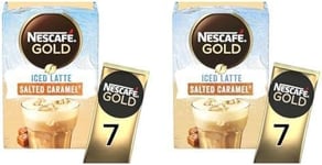 Nescafé Gold Iced Salted Caramel Latte, 101.5g, 7 Count (Pack of 2)