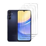 APIOTEIA Screen Protector for Samsung Galaxy A15 5G/4G [3 Pack] Tempered Glass Film with Easy Installation,Anti-Fingerprints,Case-Friendly, HD Clear