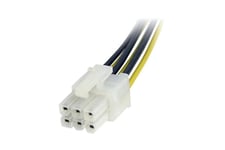 StarTech.com 6in PCI Express Power Splitter Cable - Power splitter - 6 pin PCIe power (M) to 6 pin PCIe power (F) - 5.9 in - yellow - PCIEXSPLIT6 - strøm-splitter - 6 pin PCIe-strøm til 6 pin PCIe-strøm - 15 cm