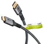 Goobay DisplayPort til HDMI-kabel, 4K@60Hz, 1m - Grå