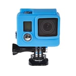 Mantona Lot de 2 Coques de Protection en Silicone pour GoPro Hero 4 3+ 3 Noir/Bleu
