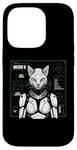 Coque pour iPhone 14 Pro Robot chat Android Cyborg Futuriste Chaton félin