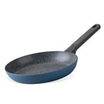 Fackelmann Balance 24cm Frying Pan, Recycled Aluminium, Non-Toxic Non-Stick PFAS Free Ceramic Coating, All Stoves Including Induction, Heat-Resistant Handle, 44x24x4.1cm, Deep Blue