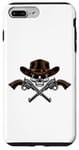 Coque pour iPhone 7 Plus/8 Plus Chapeau de cowboy pistolets crâne pirate croix os