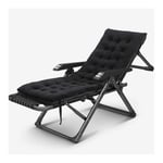 DSHUJC Transats et fauteuils inclinables de Jardin Mobilier extérieur Lit de Soleil Pliant Portable avec Coussin Chaise réglable Noire pour Piscine de Plage Patio exté